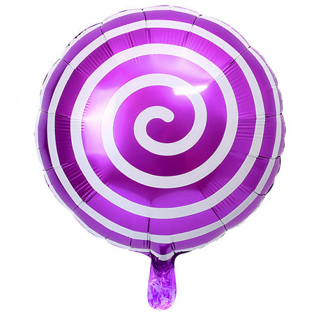 5 Pc Purple Candy Striped Mylar Foil Helium/Air Balloons 18" - YauSpark