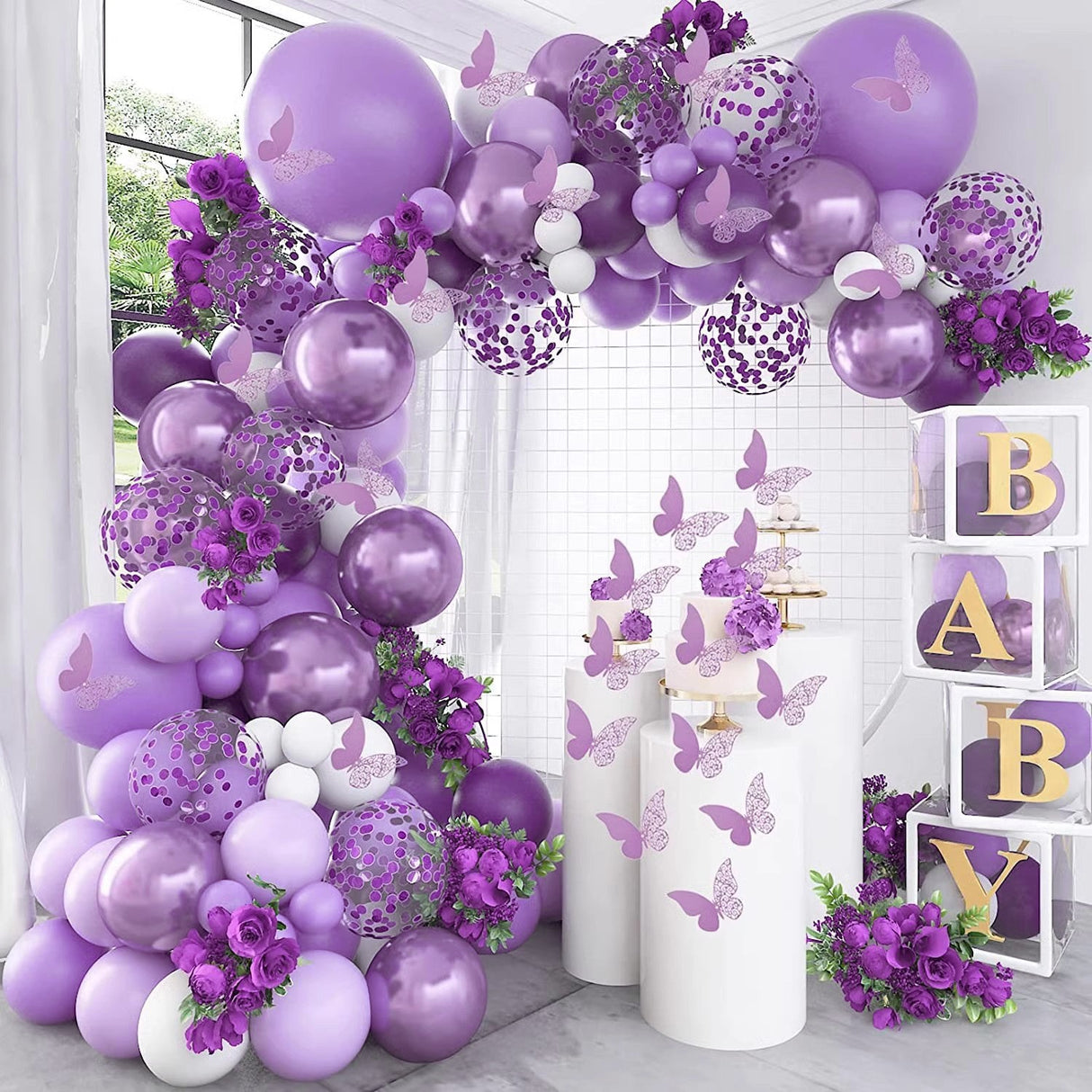 5 Pc Retro Taro Purple Latex Helium, Air or Water Balloons 36" - YauSpark