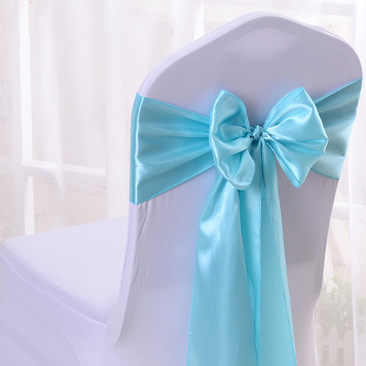 5 Pc Satin Chair Cover Sashes Bows 6.8" x 110" Rose Gold - YauSpark