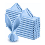 5 Pc Satin Soft Cloth Napkins 17"x17" Blue - YauSpark
