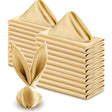 5 Pc Satin Soft Cloth Napkins 17"x17" Champagne - YauSpark