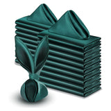 5 Pc Satin Soft Cloth Napkins 17"x17" Dark Green - YauSpark