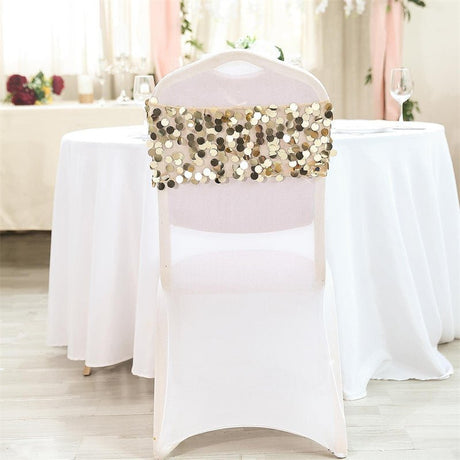 5 Pc Sequin Chair Sash Bands 13"x10" Colorful - YauSpark