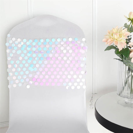 5 Pc Sequin Chair Sash Bands 13"x10" Colorful - YauSpark