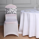 5 Pc Sequin Chair Sash Bands 13"x10" Silver - YauSpark