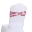 5 Pc Sequin Spandex Chair Sashes 6"x14" Rose Pink - YauSpark