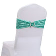 5 Pc Sequin Spandex Chair Sashes 6"x14" Tiffany Blue - YauSpark