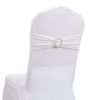 5 Pc Sequin Spandex Chair Sashes 6"x14" White - YauSpark