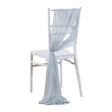 5 Pc Wedding Chiffon Chair Sashes Cover 8"x100" Gray Blue - YauSpark
