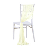 5 Pc Wedding Chiffon Chair Sashes Cover 8"x100" Purple & Beige - YauSpark