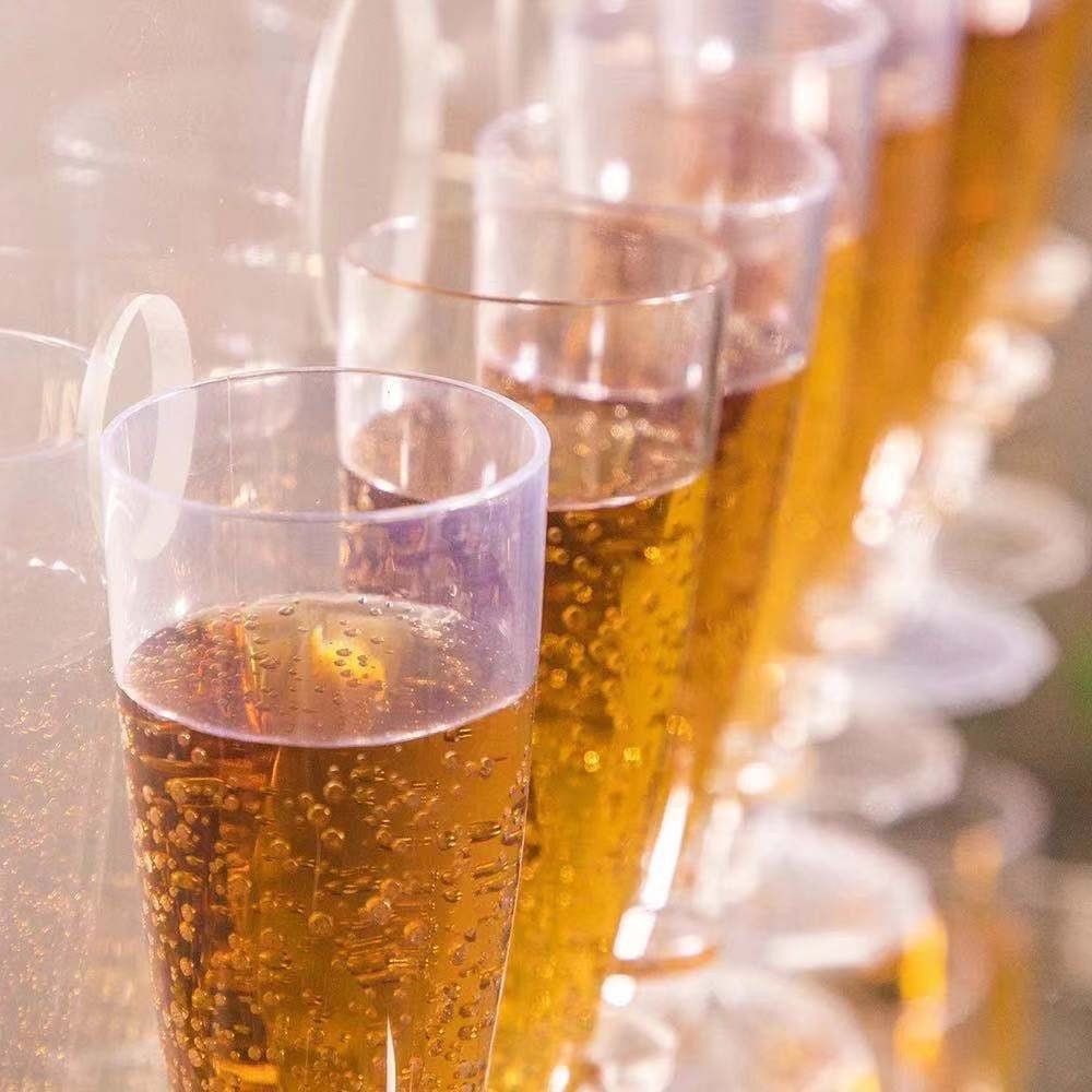 5 - Tier Acrylic Champagne Wall Glass Holder 5ft Clear - YauSpark