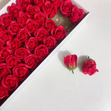 50 Pcs Three - Layer Floral Scented Soap Rose Petals Body Soap in Gift Box Black - YauSpark
