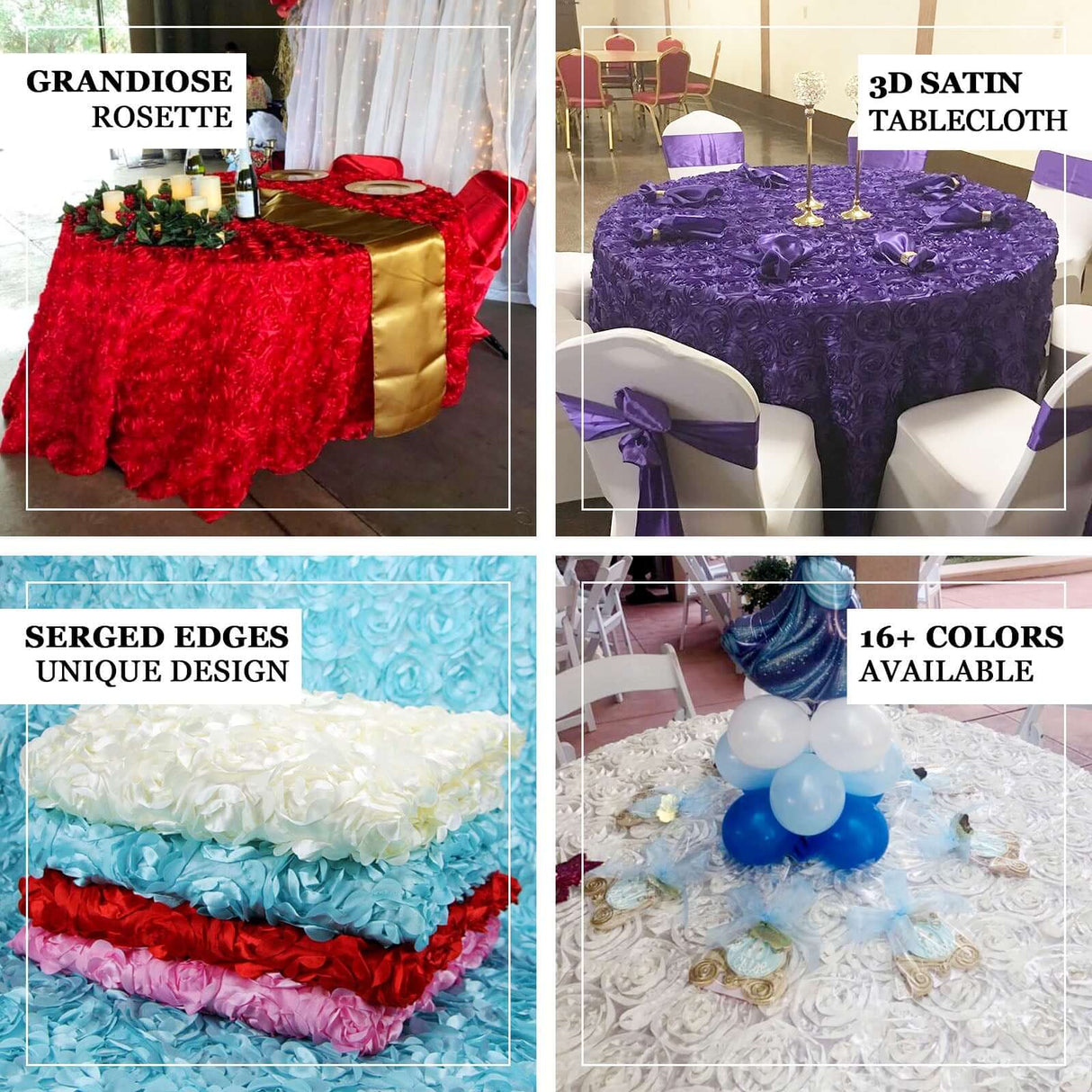 Satin Round Tablecloth 130" Royal Blue