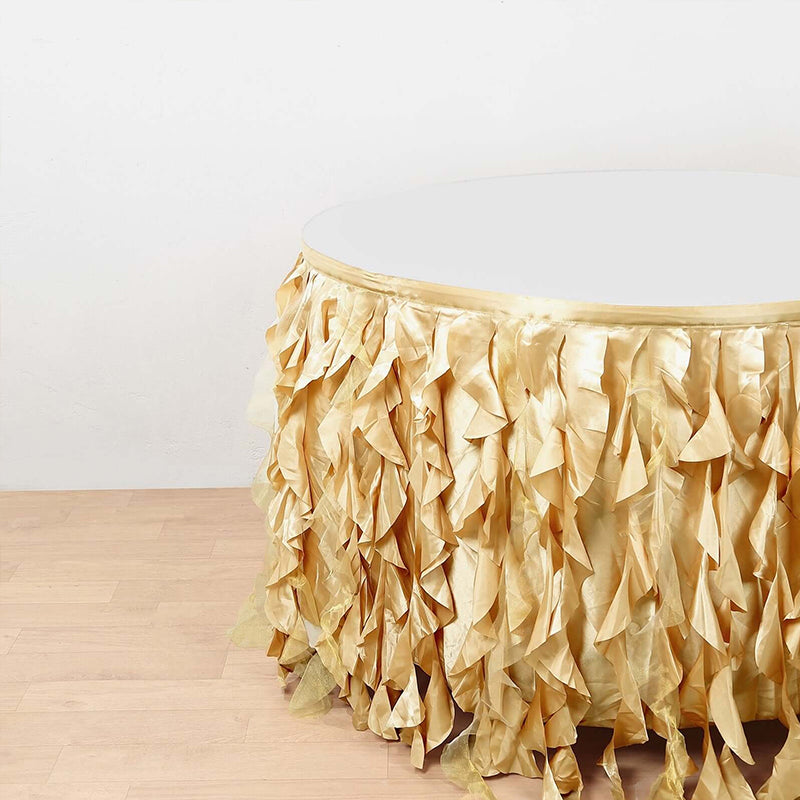 Curly Willow 14ft Table Skirt Skin Powder