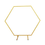 Heavy Duty Gold Metal Hexagonal Wedding Arch Photo Backdrop Stand 7.87ft