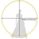 Elegant Gold Metal Round Wedding Arch Photo Backdrop Stand 7.2ft