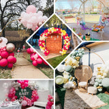 Elegant Gold Metal Round Wedding Arch Photo Backdrop Stand 7.2ft