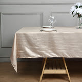Polyester Accordion Crinkle Design Tablecloth Rectangle Khaki