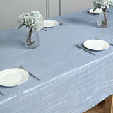 Polyester Accordion Crinkle Design Tablecloth Rectangle Navy Blue