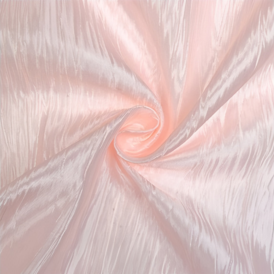 Polyester Accordion Crinkle Design Tablecloth Round Light Pink