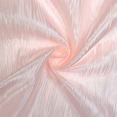 Polyester Accordion Crinkle Design Tablecloth Round Light Pink