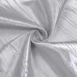 Polyester Accordion Crinkle Design Tablecloth Round Silver
