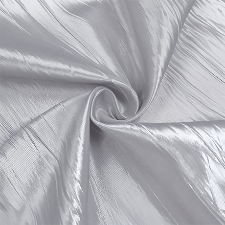 Polyester Accordion Crinkle Design Tablecloth Round Silver