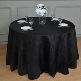 Polyester Accordion Crinkle Design Tablecloth Round Black