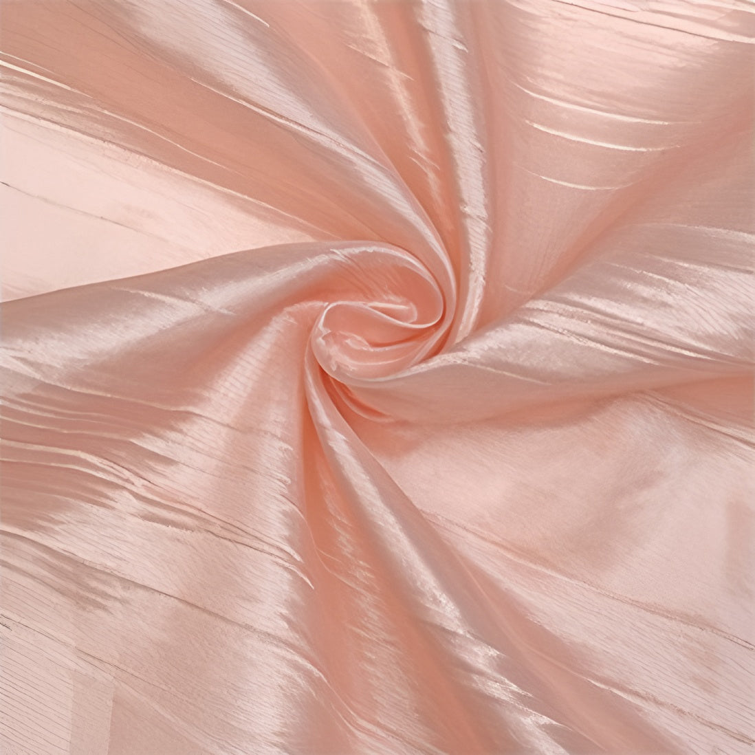 Polyester Accordion Crinkle Design Tablecloth Round Coral Pink