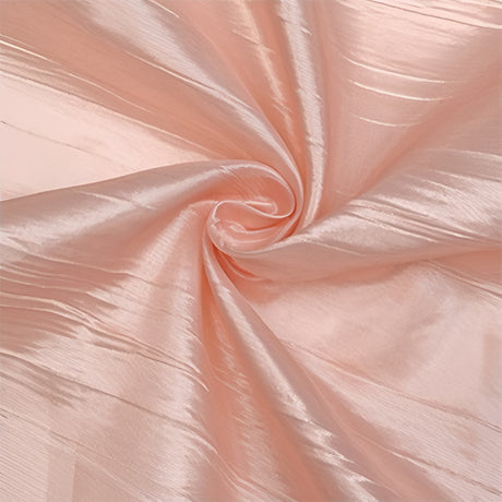 Polyester Accordion Crinkle Design Tablecloth Round Coral Pink