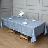 Polyester Accordion Crinkle Design Tablecloth Rectangle Dusty Blue