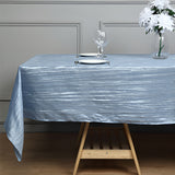Polyester Accordion Crinkle Design Tablecloth Rectangle Dusty Blue