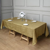 Polyester Accordion Crinkle Design Tablecloth Rectangle Gold