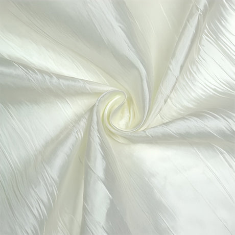 Polyester Accordion Crinkle Design Tablecloth Round Ivory
