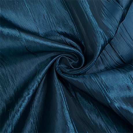 Polyester Accordion Crinkle Design Tablecloth Round Navy Blue