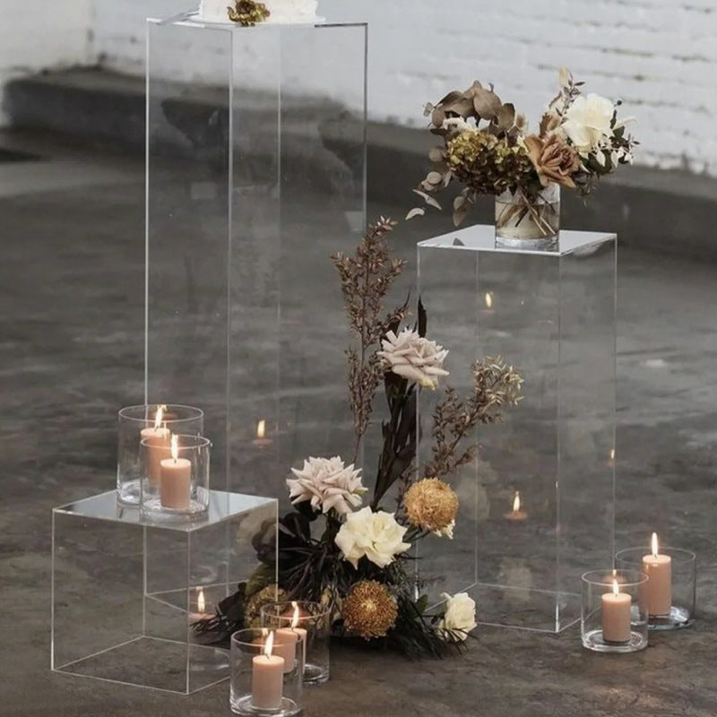 Clear Acrylic Pedestal Riser, Transparent Display Box 24"