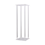Acrylic Flower Vase Pillar Stand Clear with Square Mirror Base