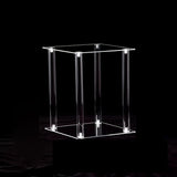 Acrylic Flower Vase Pillar Stand Clear with Square Mirror Base