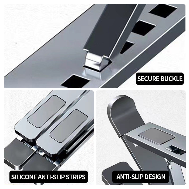 Laptop Stand Adjustable Portable Aluminum Black