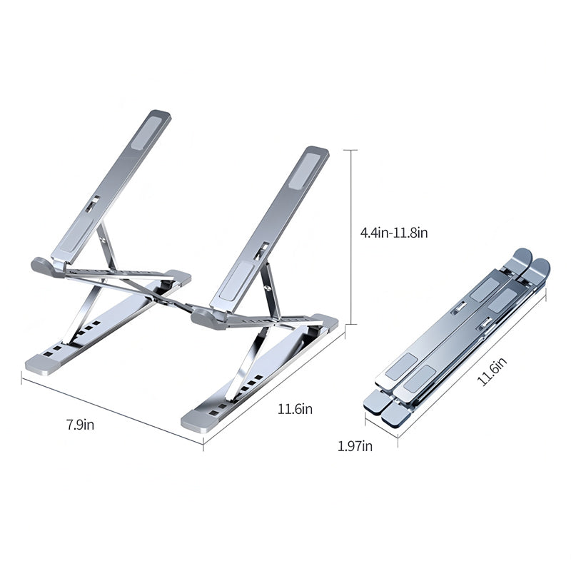 Laptop Stand Adjustable Portable Aluminum Black