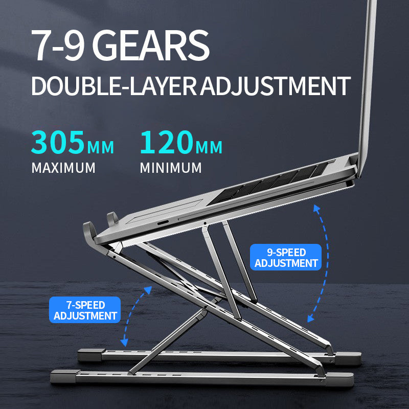Laptop Stand Adjustable Portable Aluminum Black