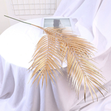 2 Stems Artificial Palm Leaf Branch 32" Metallic Gold Vase Filler Floral