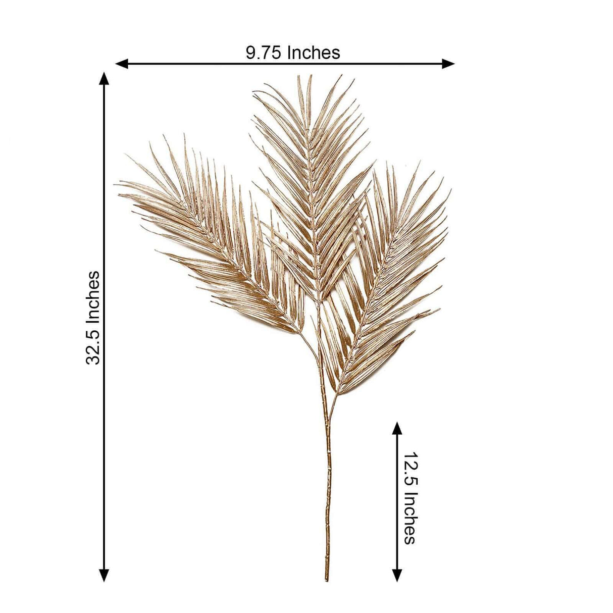 2 Stems Artificial Palm Leaf Branch 32" Metallic Gold Vase Filler Floral
