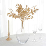 2 Pcs Artificial Fern Leaf Branches 21"  Metallic Gold Vase Filler Floral