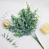 3 Bushes Artificial Eucalyptus Branches 14"