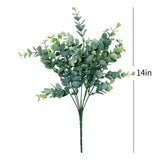 3 Bushes Artificial Eucalyptus Branches 14"