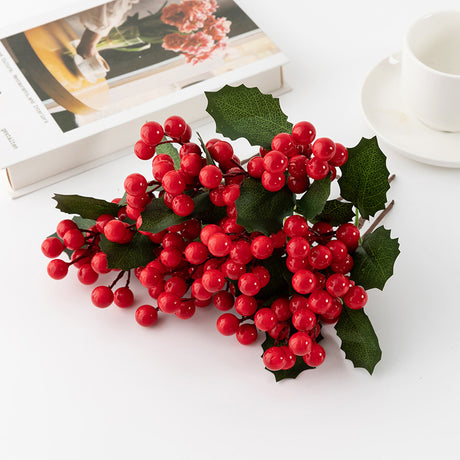 24 Pcs Artificial Christmas Holly Party Holiday Decorations Natural Color