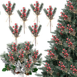 10 Pcs Berries Pine Cones Christmas Decoration Crafts Red