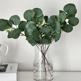 14 Stems Real Touch Artificial Eucalyptus Leaf Flower Bouquet 13"