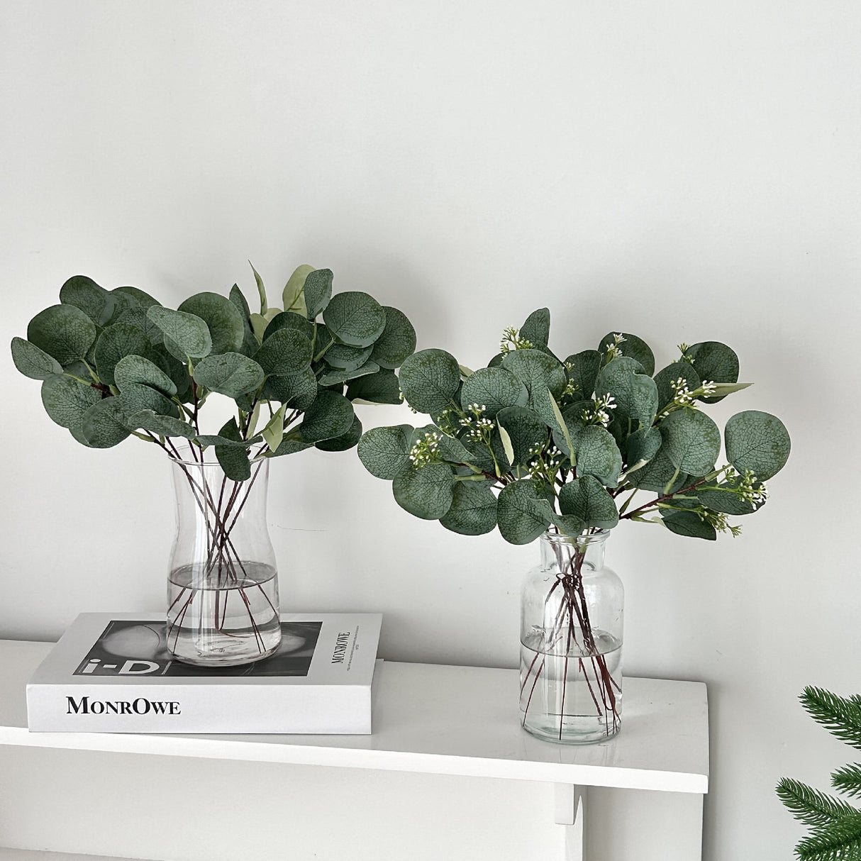 14 Stems Real Touch Artificial Eucalyptus Leaf Flower Bouquet 13"